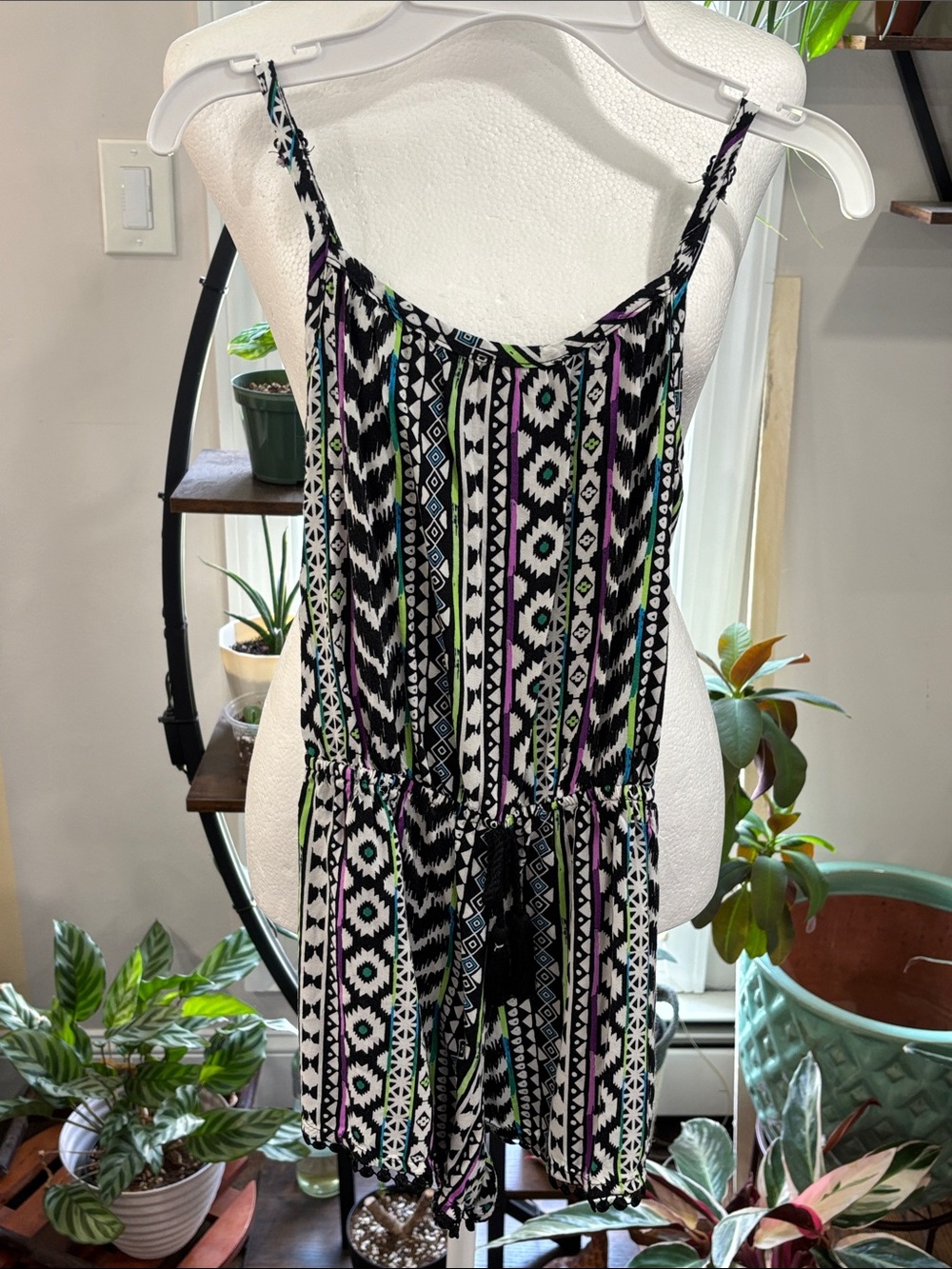 Justice girls Printed Spaghetti Strap Romper size 8